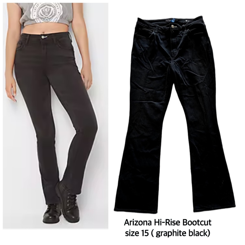 Arizona hi rise bootcut Jean size 15 graphite black